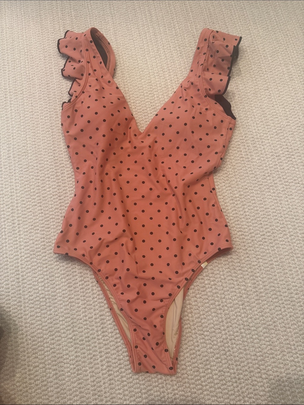summersalt Pink Polka Dot Ruffle Strap One-Piece Swimsuit